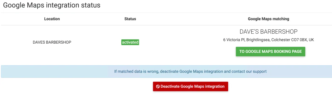 Abbinamento riuscito con Google Maps